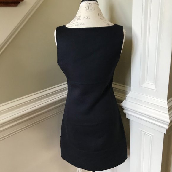 Michael Kors Collection A-Line Dress Womens 6 Navy Blue Angora Wool Gold Zippers - Picture 13 of 14